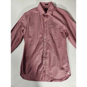 J Crew LUDLOW Shirt Mens Large 120s 2 Ply Red White Check Button Up Long Sleeve